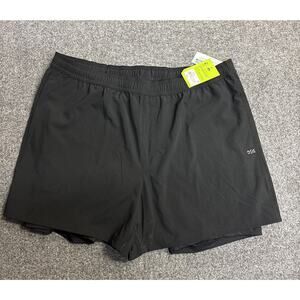 DSG Mens Agility 2 in 1 Short Pure Black Athletic Fit Built in Liner Size XXL